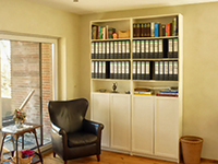 Innenwandd&auml;mmung mit Holzweichfaserplatte 6 cm,  eingebettet in Kalkgrundputz und &uuml;berzogen mit Lehmfeinputz 